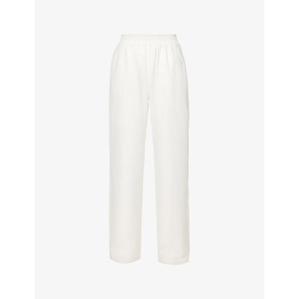 Adanola Wide-leg high-rise cotton-poplin trousers