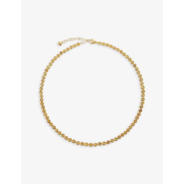 Monica Vinader x Kate Young recycled 18ct yellow gold-plated vermeil sterling silver and quartz necklace