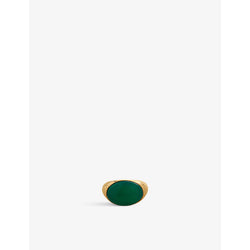 Monica Vinader x Kate Young recycled 18ct yellow gold-plated vermeil sterling silver and onyx ring