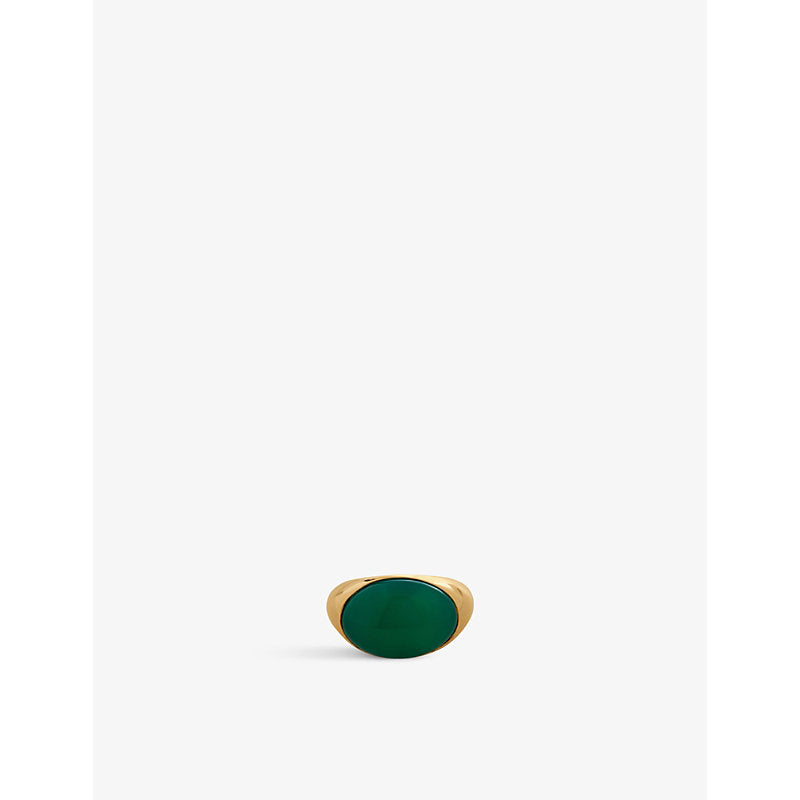 Monica Vinader x Kate Young recycled 18ct yellow gold-plated vermeil sterling silver and onyx ring