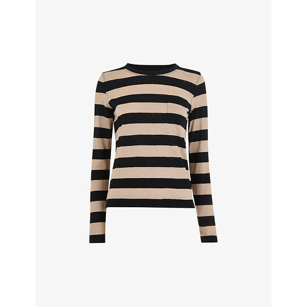 Whistles Stripe-print crew-neck cotton T-shirt