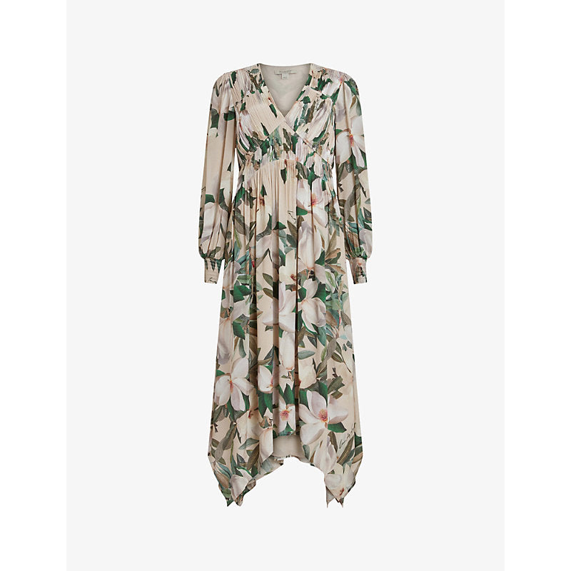 Allsaints Estelle Alessandra graphic-print midi | ALLSAINTS