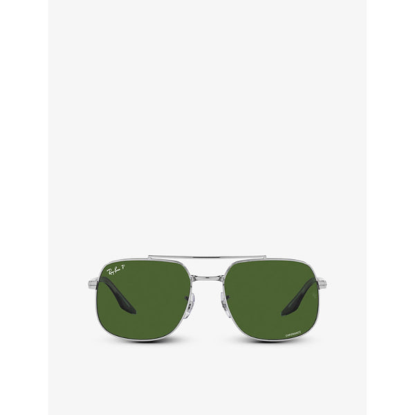  Ray-Ban RB3699 polarized polished-metal sunglasses