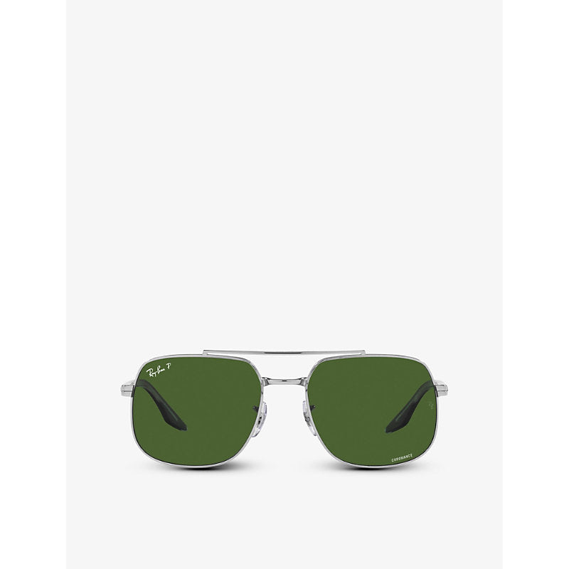  Ray-Ban RB3699 polarized polished-metal sunglasses