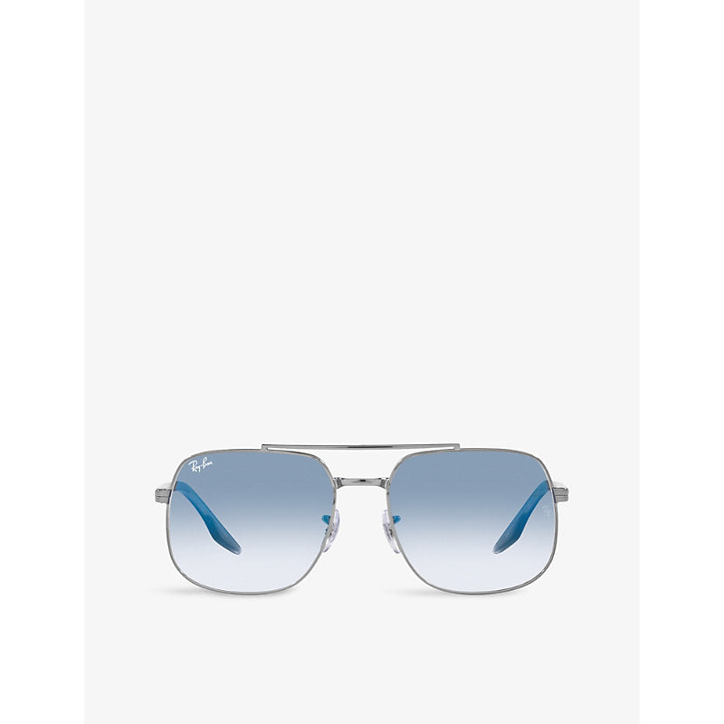  Ray-Ban RB3699 polarised polished-metal sunglasses