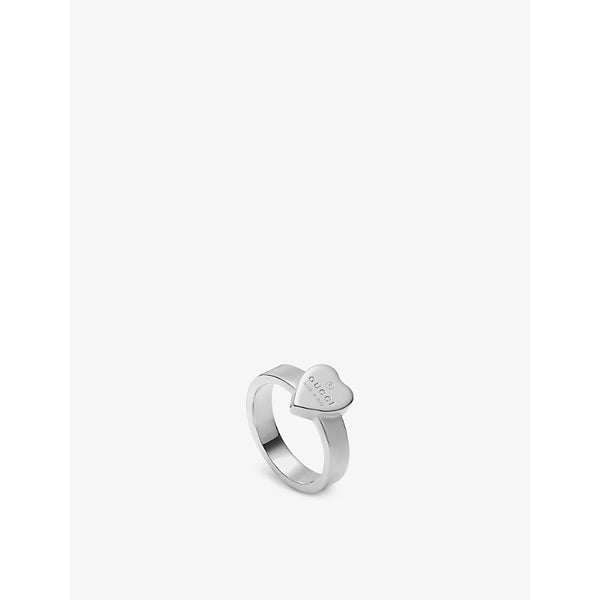  Gucci Trademark sterling silver heart-shaped ring