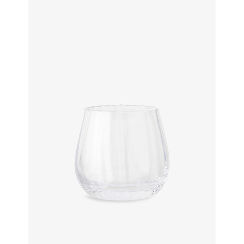 The White Company Optic ridged glass tealight holder