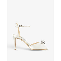 Jimmy Choo Sacora crystal sphere-embellished satin sandals