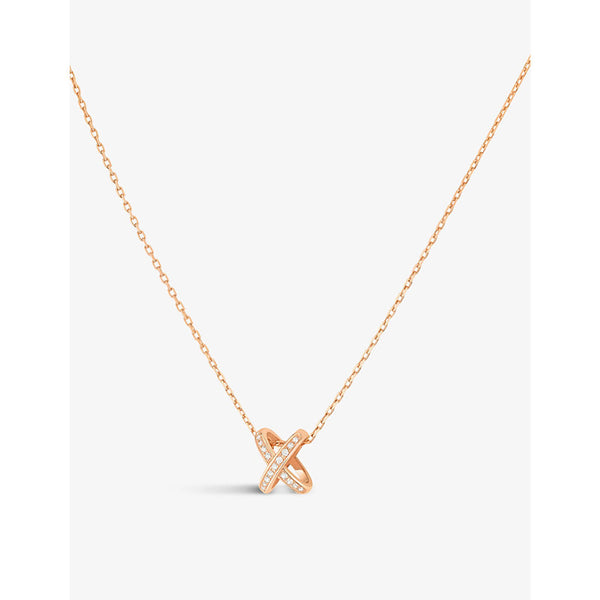 Chaumet Jeux de Liens 18-carat rose gold and 0.11ct diamond pendant necklace