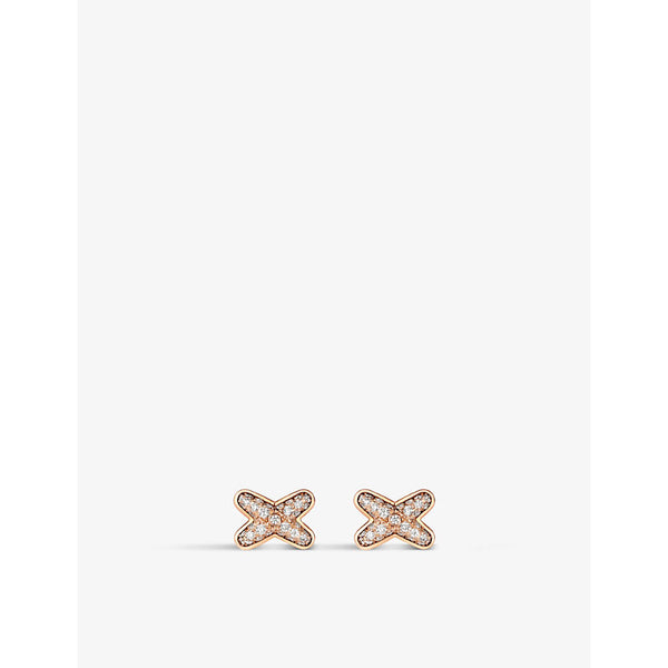 Chaumet Jeux de Liens 18ct rose-gold and 0.129ct brilliant-cut diamond earrings