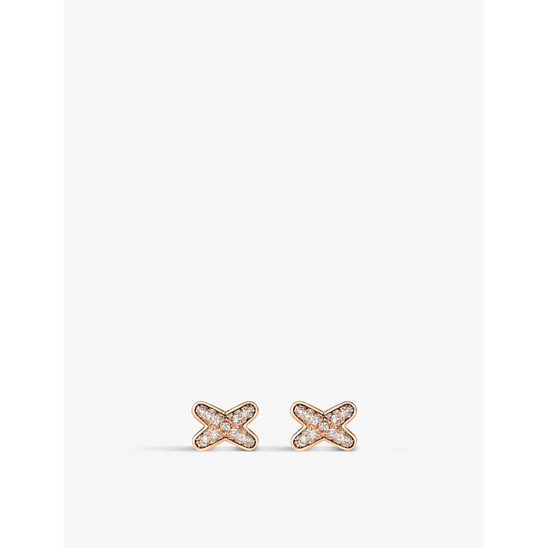 Chaumet Jeux de Liens 18ct rose-gold and 0.129ct brilliant-cut diamond earrings