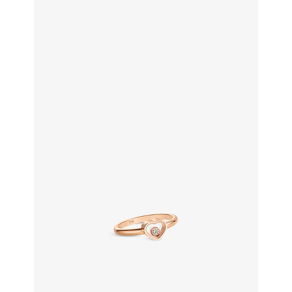 Chopard My Happy Hearts 18ct rose-gold and 0.05ct brilliant-cut diamond ring