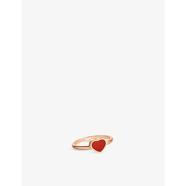 Chopard My Happy Hearts 18ct rose-gold and carnelian ring