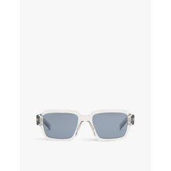  Prada PR 02ZS transparent square-frame acetate sunglasses