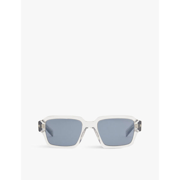  Prada PR 02ZS transparent square-frame acetate sunglasses