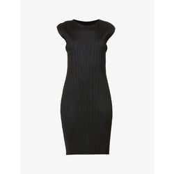  Pleats Please Issey Miyake Pleated sleeveless knitted midi dress