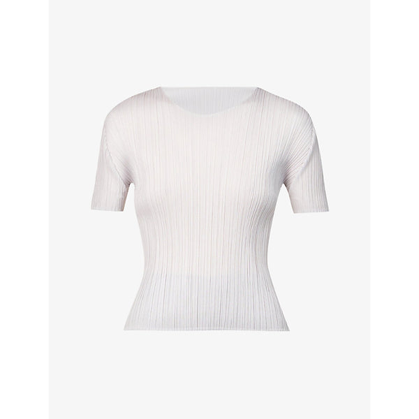 Pleats Please Issey Miyake Basics high-neck pleat knitted top