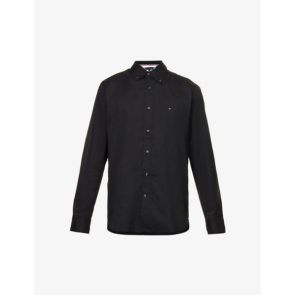  Tommy Hilfiger Core logo-embroidered regular-fit cotton-poplin shirt