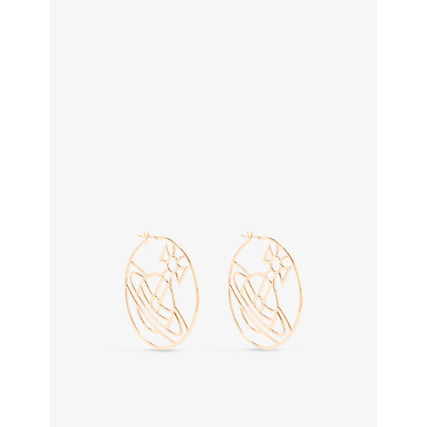 Vivienne Westwood Jewellery Alina orb cut-out brass hoop earrings