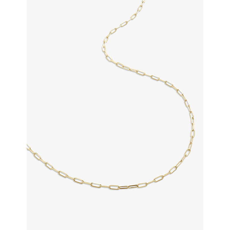 Monica Vinader Mini Paperclip 14ct yellow-gold chain necklace