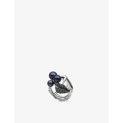 Shaun Leane Blackthorn sterling-silver, black pearl and black spinel ring