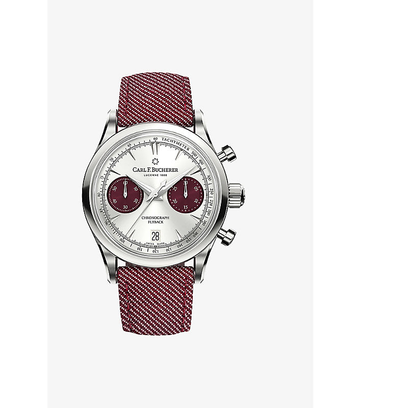 Carl F Bucherer 00.10927.08.13.04 Manero Flyback stainless-steel and woven automatic watch