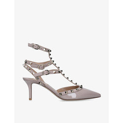 Valentino Garavani So Noir stud-embellished patent-leather heeled courts | Valentino Garavani