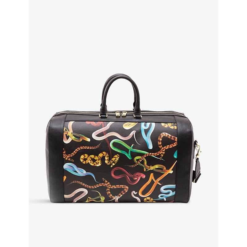 Seletti wears Toiletpaper Snakes faux-leather travel bag | Seletti