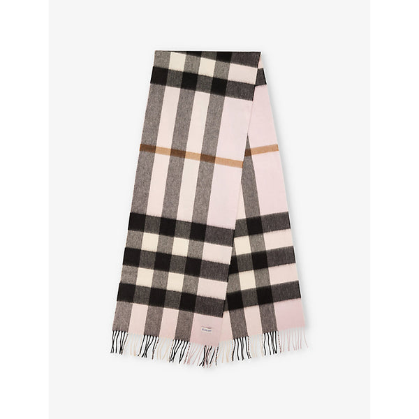 Burberry Half Mega Check fringed-edge cashmere scarf