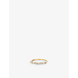 Suzanne Kalan Half-band 18ct yellow gold, 0.17ct baguette and 0.14ct round-cut diamond eternity ring