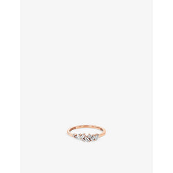 Suzanne Kalan Fireworks 18ct rose-gold, 0.05ct brilliant-cut diamond and 0.26ct baguette diamond ring