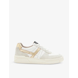 Allsaints Vix logo-embroidered suede and leather low-top trainers