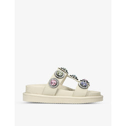 Kurt Geiger London Orson crystal-embellished faux-leather sandal