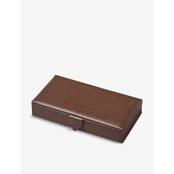 Aspinal Of London Grained-leather cufflink box