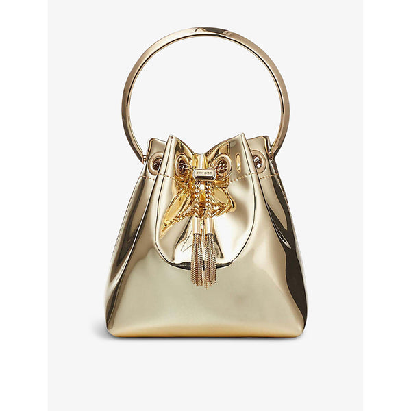 Jimmy Choo Bon Bon metallic-woven top-handle bag