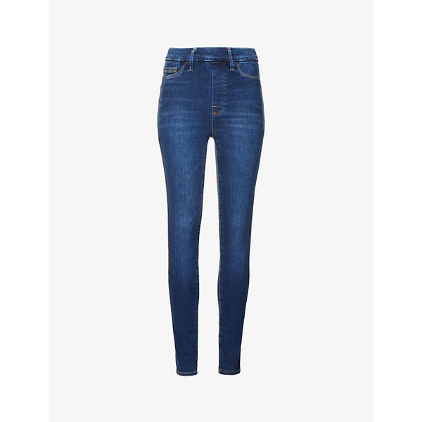  Good American Pull On Skinny slim-fit mid-rise stretch-denim jeans