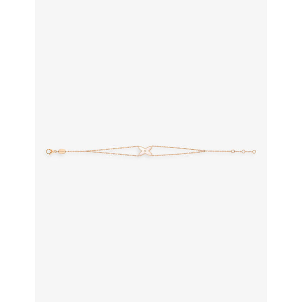 Chaumet Jeux de Liens 18ct-rose gold, 0.01ct brilliant-cut diamond and mother-of-pearl bracelet