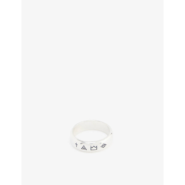 Serge Denimes 4 Symbols sterling-silver ring