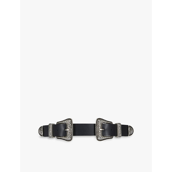 The Kooples Double-buckle leather belt | LYBSTORE