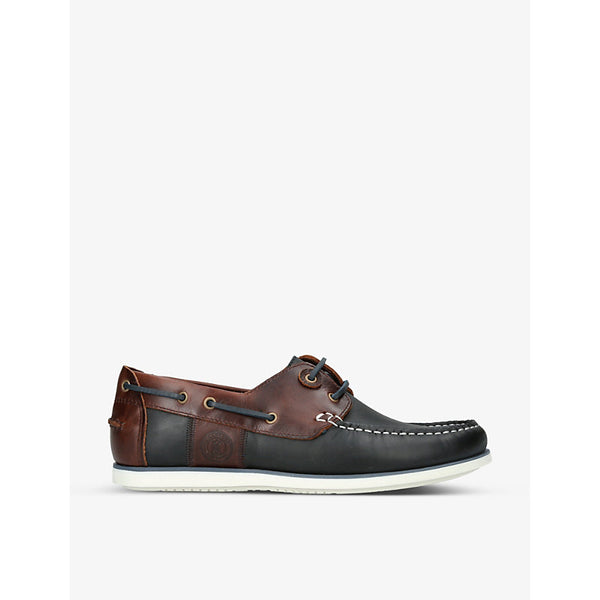 Barbour Wake logo-debossed leather boat shoes