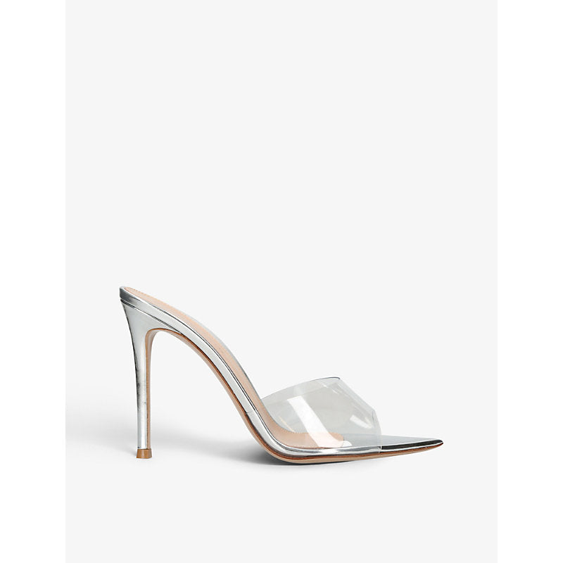 Gianvito Rossi Elle 105 leather and PVC heeled mules | Gianvito Rossi