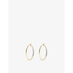 Yvonne Leon Paire de Creoles 18ct yellow-gold and 0.20ct round-brilliant diamond hoop earrings | YVONNE LEON