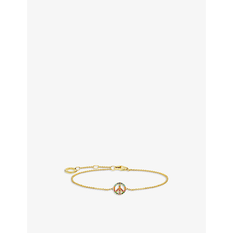  Thomas Sabo Peace 18ct yellow gold-plated sterling-silver and gemstone bracelet