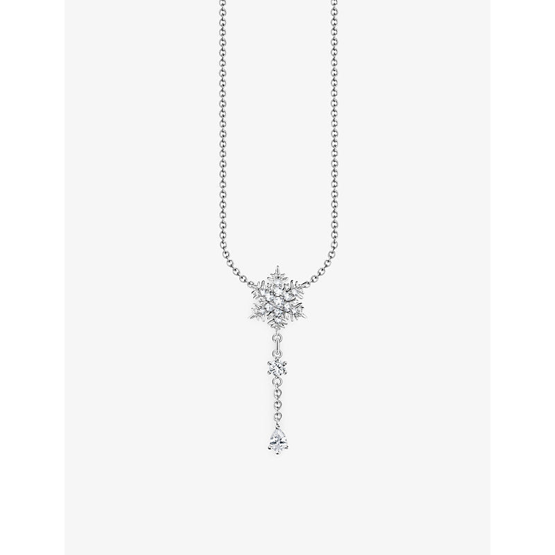  Thomas Sabo Snowflake sterling silver and zirconia necklace