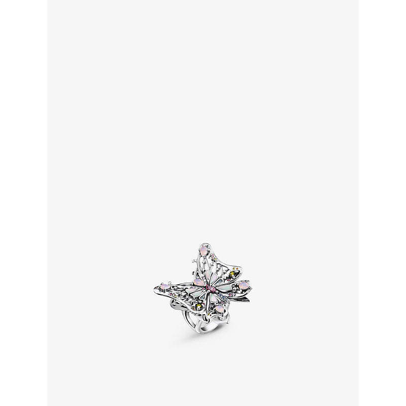 Thomas Sabo Butterfly sterling silver, zirconia and mother-of-pearl ring