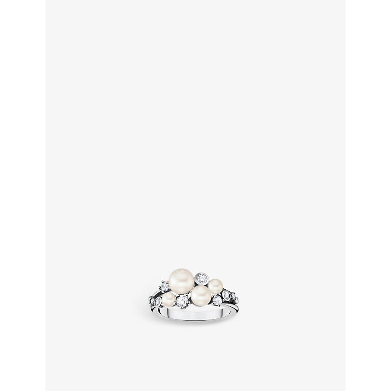 Thomas Sabo Cluster sterling-silver zirconia and pearl ring