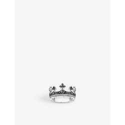  Thomas Sabo Crown blackened sterling-silver and zirconia ring