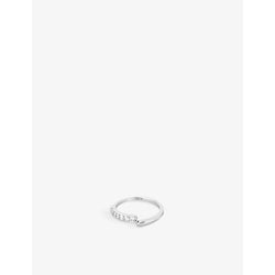 Astrid & Miyu Orbit rhodium-plated recycled sterling-silver ring