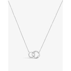  Astrid & Miyu Orbit Crystal rhodium-plated recycled sterling silver and cubic zirconia necklace