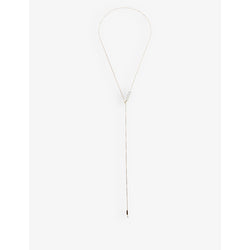 Mizuki Lariat 14ct yellow-gold and pearl drop necklace